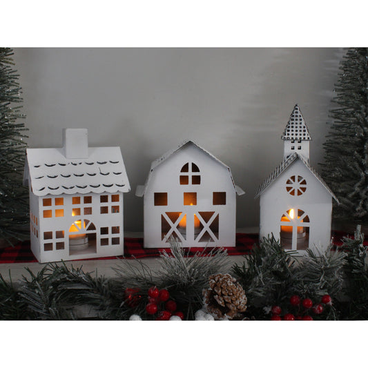 Farmhouse Christmas Village Collection #2 w/ Church, Barn and School (Case of 2 Sets) - SH_2001_CASE