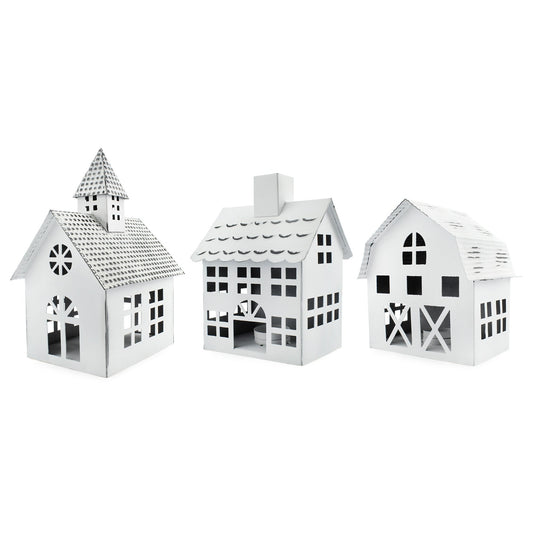 Farmhouse Christmas Village Collection #2 w/ Church, Barn and School (Case of 2 Sets) - SH_2001_CASE