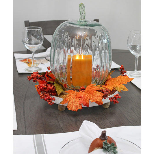 Fall Leaves Candle Wreaths (2-Pack) - sh2007ah1