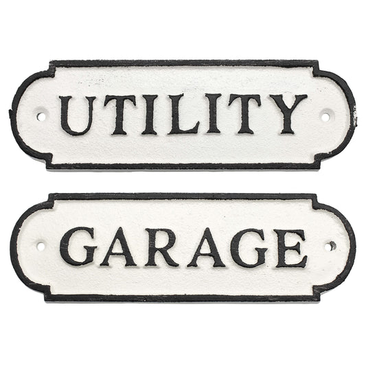 Cast Iron Garage / Utility Signs (Case of 24) - SH_1951_CASE