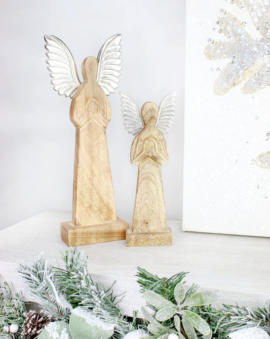 Wooden Angel Christmas Statues (Case of 12 Sets) - SH_2002_CASE