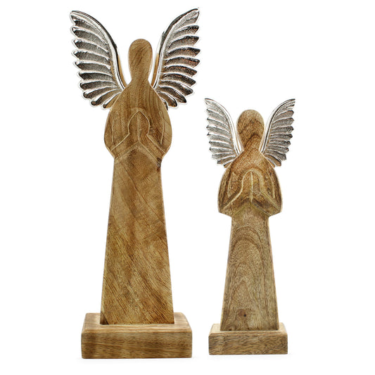Wooden Angel Christmas Statues (Set of 2) - sh2002ah1Angels