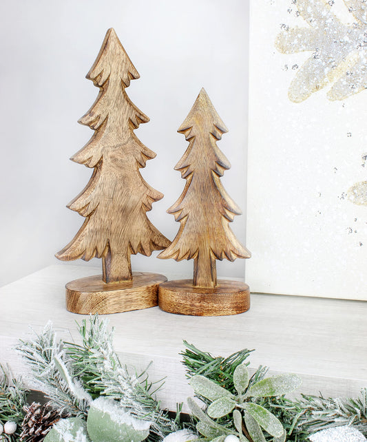 Wooden Christmas Trees (Natural, Case of 24 Sets) - SH_2011_CASE