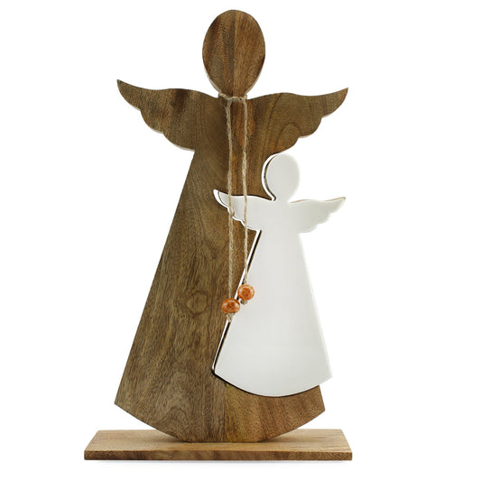 Wood Enamel Nesting Angel Statue (Case of 12) - SH_2041_CASE