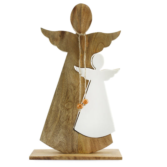 Wood Enamel Nesting Angel Statue - sh2041ah1