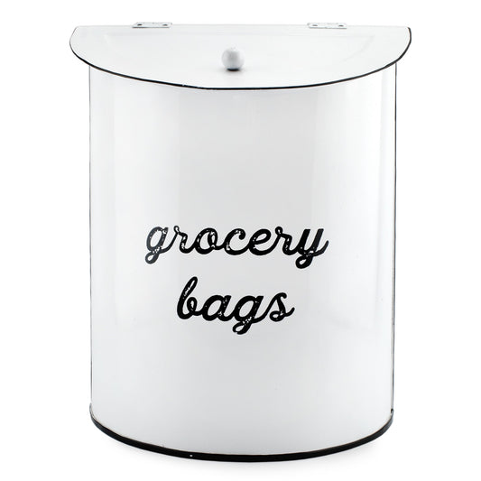 Farmhouse Enamelware Grocery Bag Holder (White, Case of 12) - SH_2027_CASE