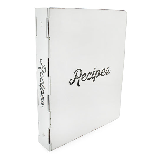 Enamelware Cookbook Recipe Binder (White, Case of 8) - SH_2022_CASE