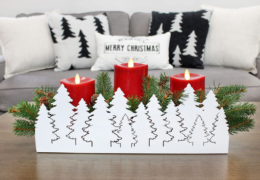 Christmas Tree Galvanized Tray (White, Case of 10) - SH_2049_CASE