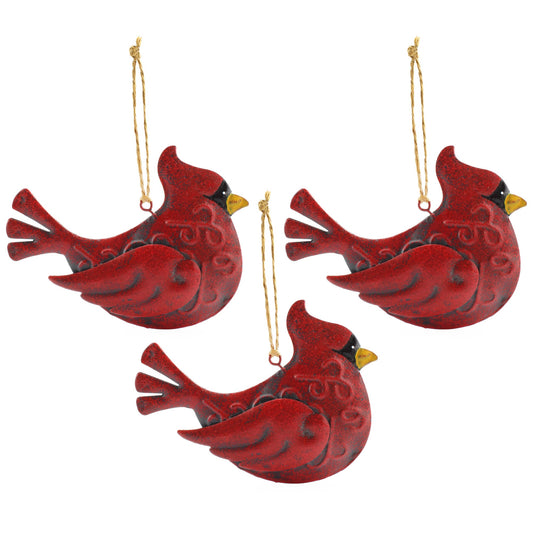 Metal Cardinal Christmas Ornaments (Set of 3) - sh2034ah1