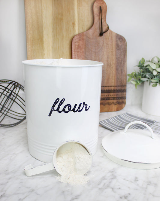 Enamelware White Flour Canister (Case of 4) - SH_2065_CASE