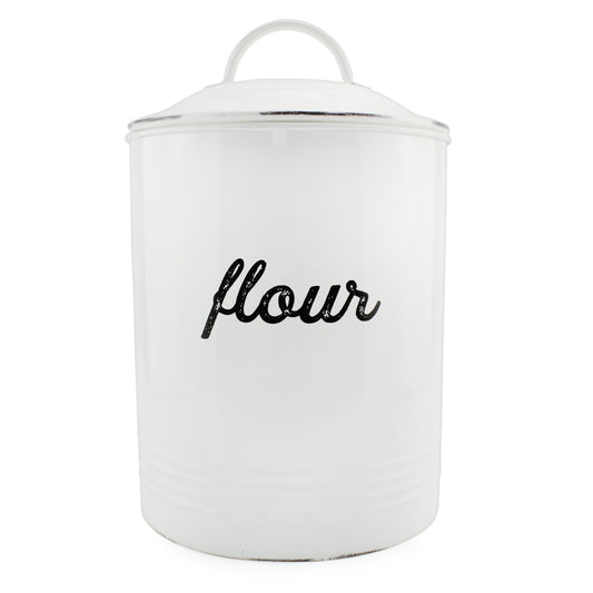 Enamelware White Flour Canister (Case of 4) - SH_2065_CASE