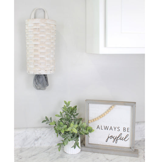 Wicker Grocery Bag Holder (Whitewashed, Case of 9) - SH_2084_CASE