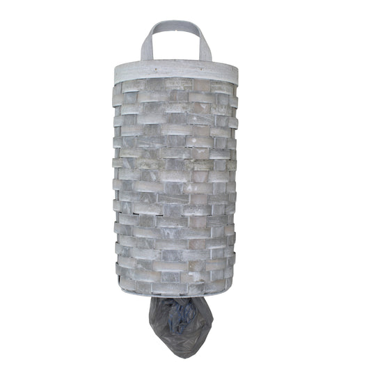 Wicker Grocery Bag Holder (Gray Washed, Case of 9) - SH_2085_CASE