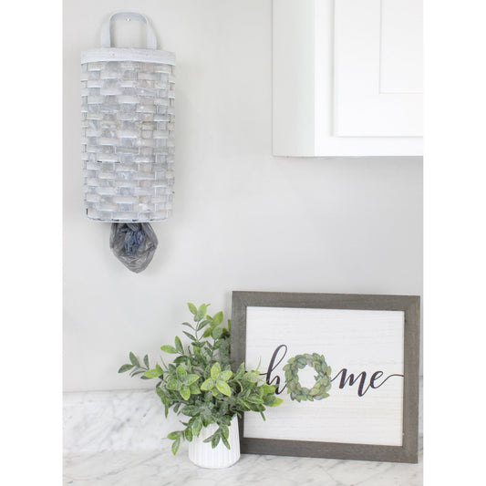 Wicker Grocery Bag Holder (Gray Washed, Case of 9) - SH_2085_CASE