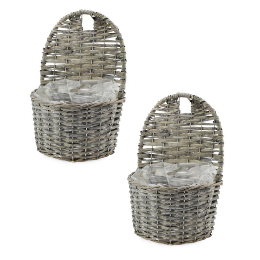 Wall Pocket Baskets (Gray Washed, Case of 12) - SH_2100_CASE
