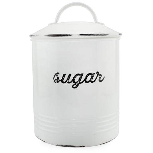 Enamelware White Sugar Canister (Case of 8) - SH_2066_CASE