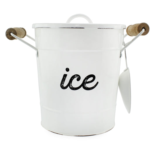Farmhouse Enamelware Ice Bucket (White)