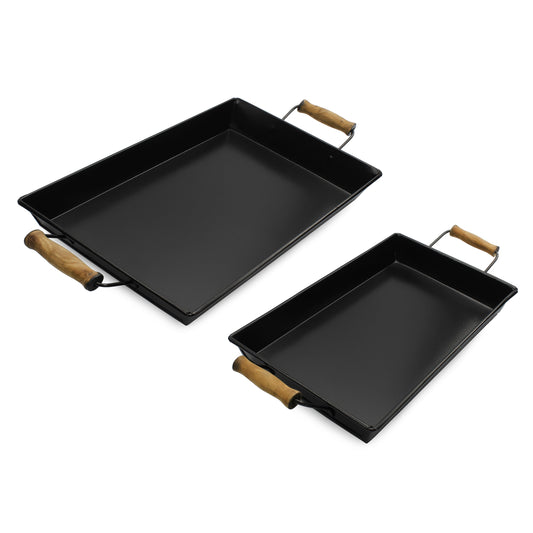 Enamelware Rustic Trays (Small & Medium, Black, Case of 12) - SH_2107_CASE