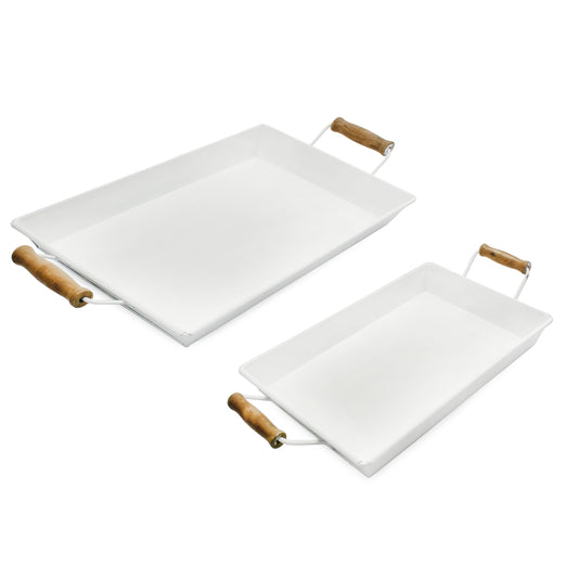 Enamelware Rustic Trays (Small & Medium, White, Case of 12) - SH_2115_CASE