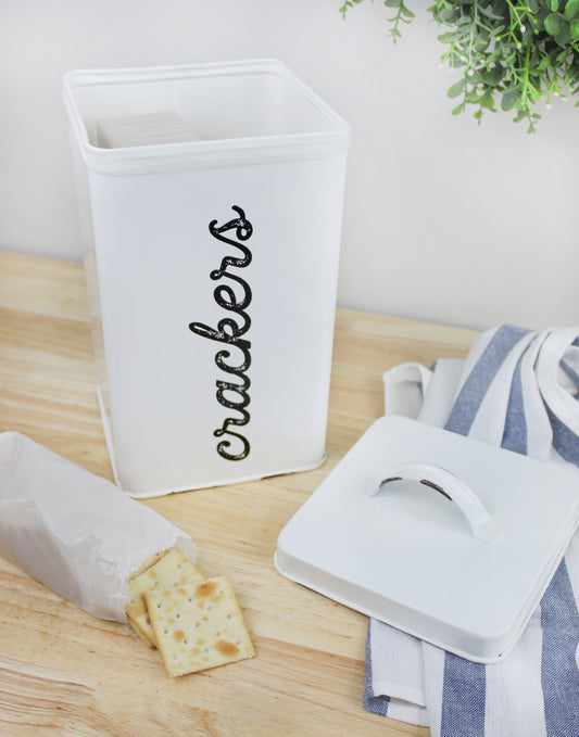 Rustic White Cracker Tin (Case of 12) - SH_2077_CASE