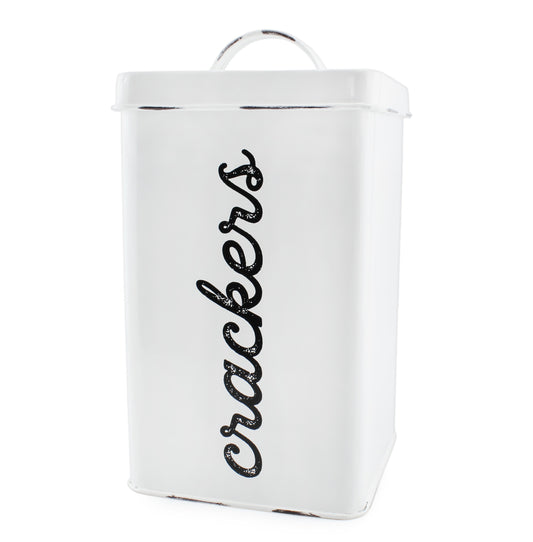 Rustic White Cracker Tin (Case of 12) - SH_2077_CASE