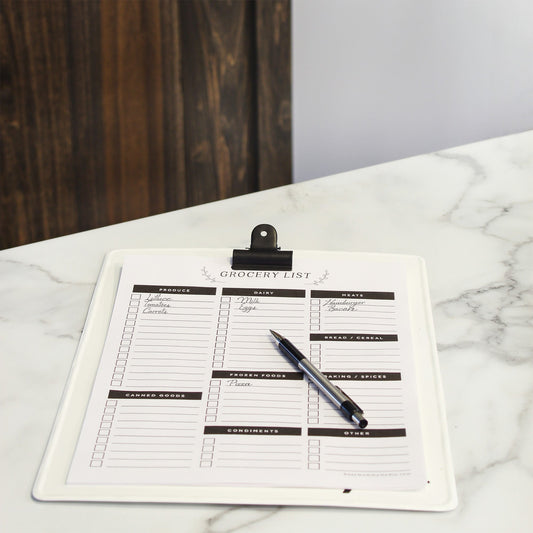 Rustic White Metal Clipboard - sh2093ah1