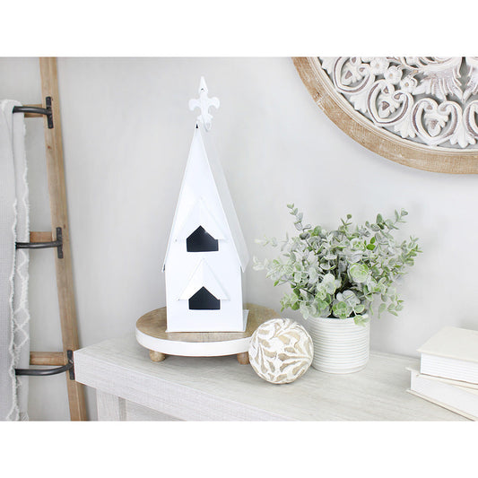 White Enamel Coated Decorative Birdhouse - sh2124ah1