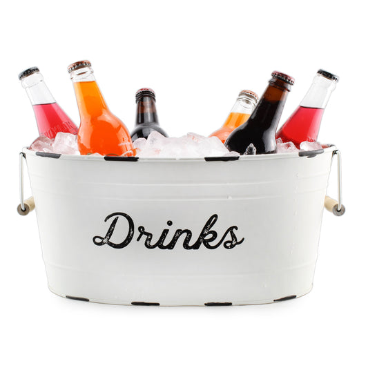 White Enamelware Drinks Tub - sh2129ah1