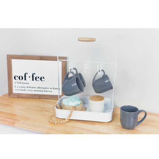 Enamelware Coffee Mug Rack - sh2123ah1b