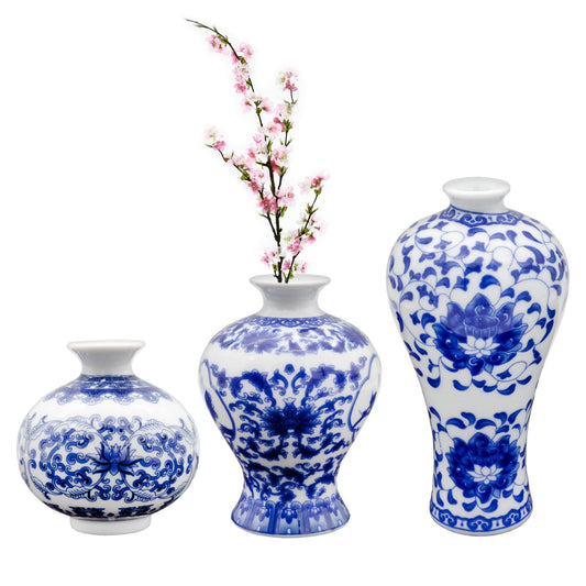 Blue and White Chinoiserie Vases (Case of 16 Sets) - SH_2141_CASE