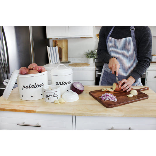 Potatoes, Onions and Garlic Canister Set (White, Case of 4) - SH_2076_CASE