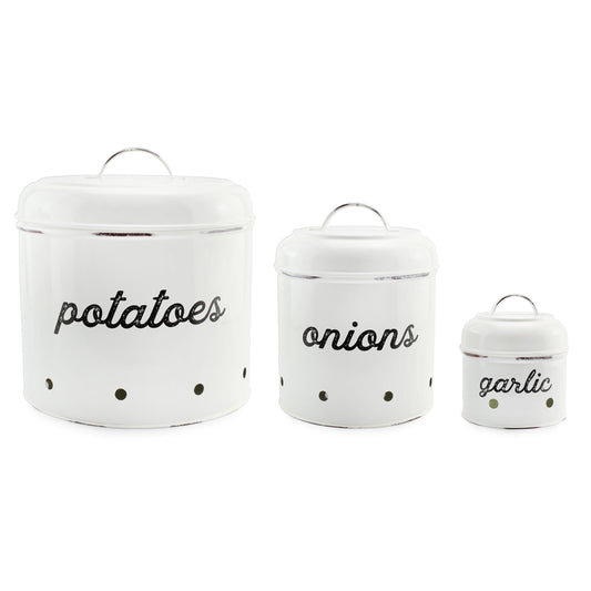 Potatoes, Onions and Garlic Canister Set (White, Case of 4) - SH_2076_CASE