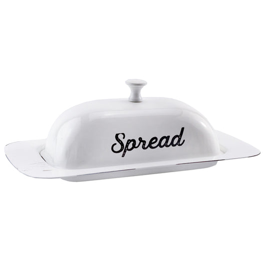 Enamelware White Butter Dish (Large) - sh2135ah1