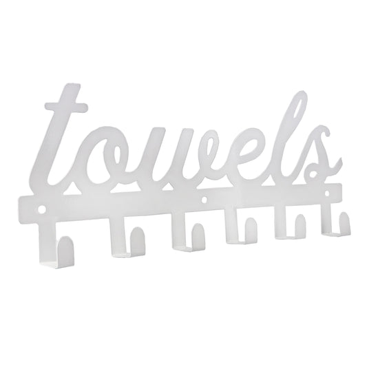 White Towel Hanger w/6 Hooks (Case of 30) - SH_2136_CASE