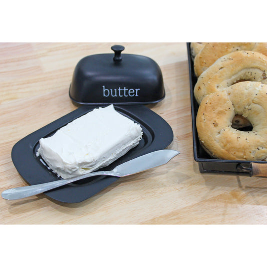 Enamelware Black Butter Dish (Large, Case of 30) - SH_2157_CASE