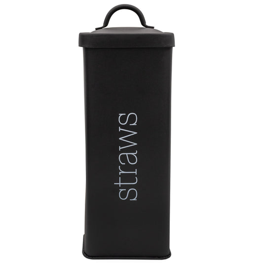 Farmhouse Enamelware Straw Holder (Black, Case of 18) - SH_2170_CASE
