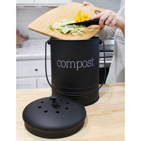 Black Enamelware Compost Bin (Case of 4) - SH_2173_CASE