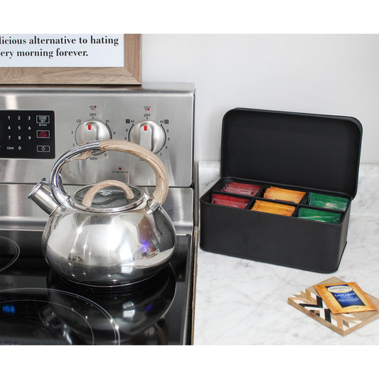 Enamelware Tea Bag Box (Black, Case of 18) - SH_2178_CASE
