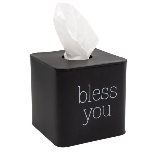 Enamelware Square Tissue Box Cover (Black) - sh2188ah1
