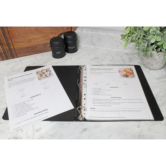 Farmhouse Cookbook Recipe Binder (Black)