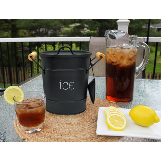 Farmhouse Enamelware Ice Bucket (Black, Case of 8) - SH_2194_CASE