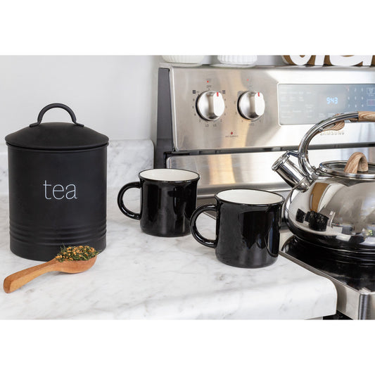 Enamelware Black Tea Canister (Case of 12) - SH_2202_CASE