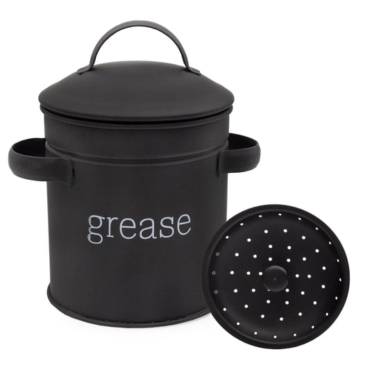 Black Enamelware Grease Container (Case of 24) - SH_2204_CASE