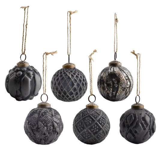 Farmhouse Ball Ornaments (Matte Black, Case of 12) - SH_2262_CASE