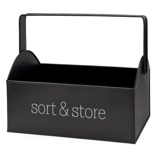 Enamelware Farmhouse Caddy with Handle (Black) - sh2207ah1