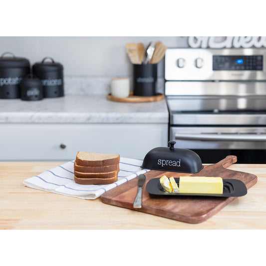 Large Enamelware Butter Dish (Black, Case of 36) - SH_2214_CASE