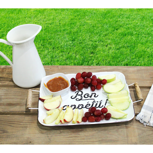 Enamelware Bon Appetit Tray (White) - sh2231ah1