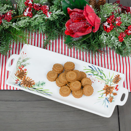 Christmas Greenery Ceramic Platter - sh2280ah1