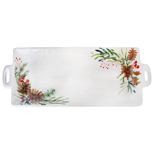 Christmas Greenery Ceramic Platter - sh2280ah1