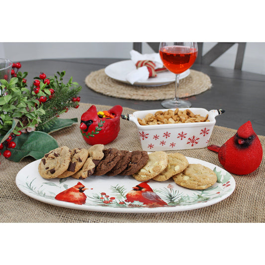 Cardinal Ceramic Christmas Platter (Case of 4) - SH_2281_CASE